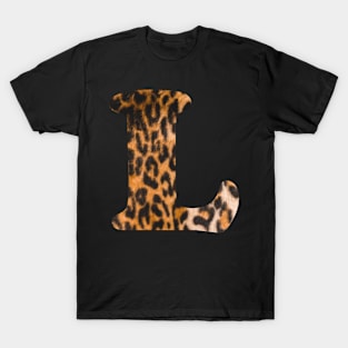 Letter L leopard print T-Shirt